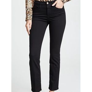 Frame Le High black straight leg jeans